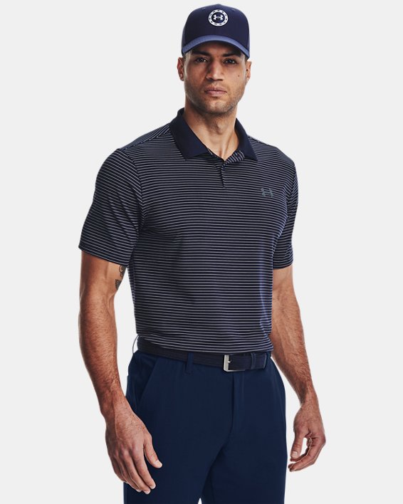 Men's UA Matchplay Stripe Polo in Blue image number 0